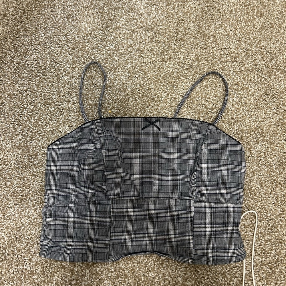 Wild Fable Gray Black Camisole Crop Top